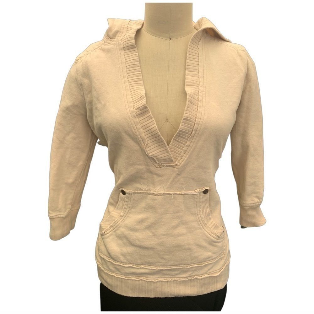 DKNY Used Sweater with Hoodie Athleisure wear Coastal Boho Warm & Cozy